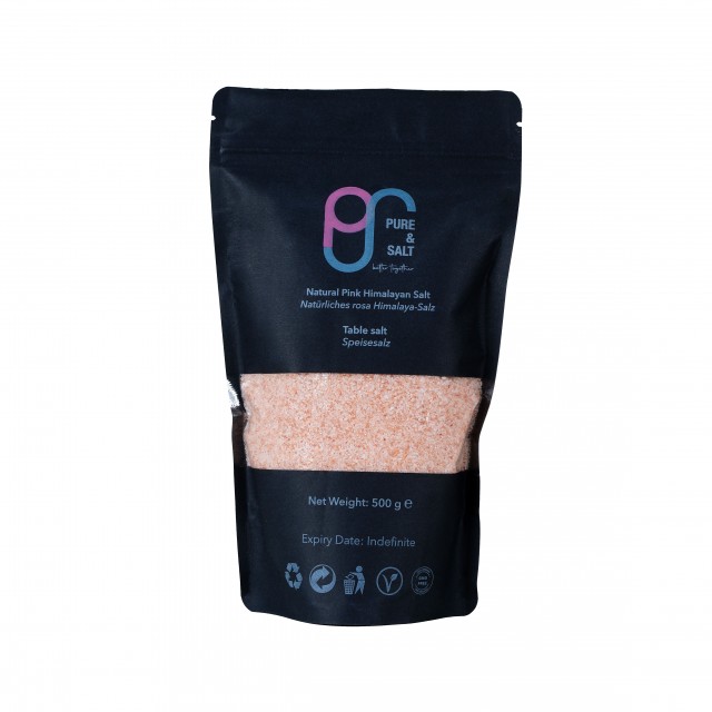 NATÜRLICHES ROSA HIMALAYA STEINSALZ (Gemahlenes Tafelsalz)